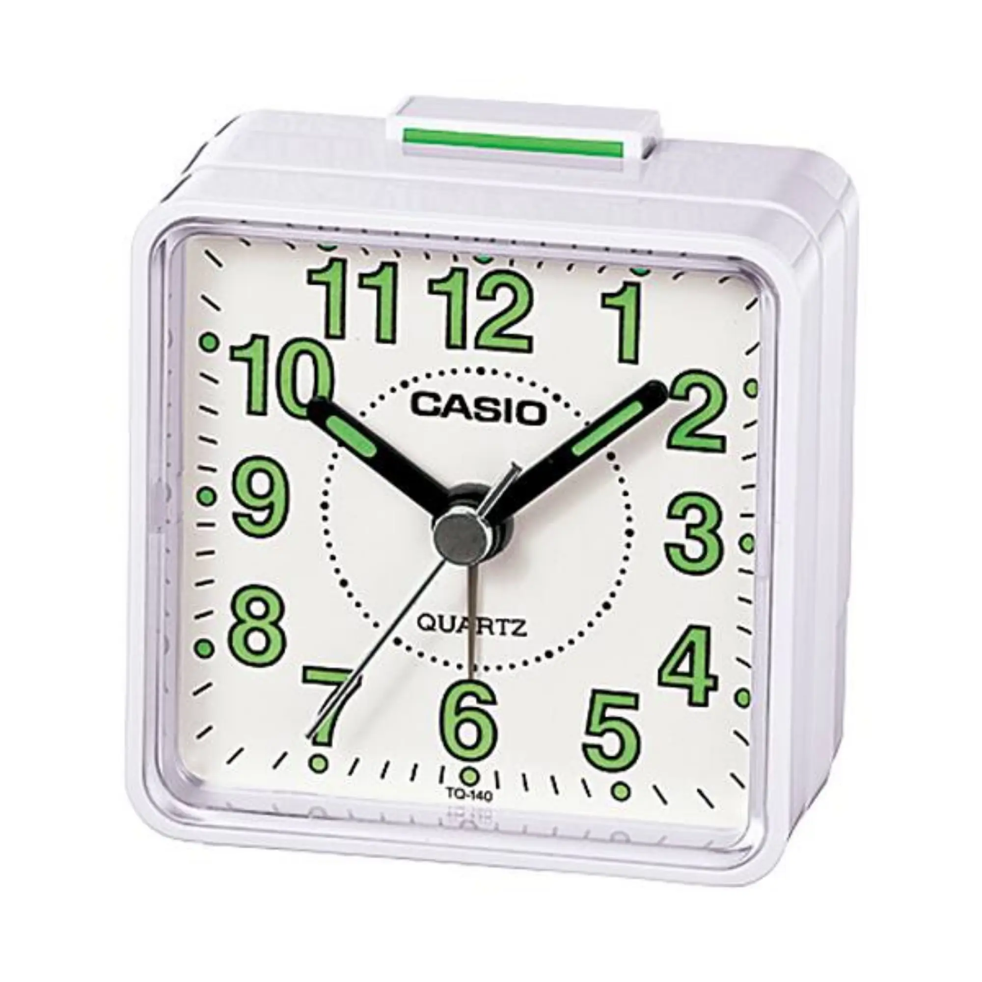 Casio Analog Travel Alarm Clock White Dial Compact - TQ-140-7D