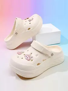 Women's Cute Cartoon Design Slides, Casual Comfortable Non-slip Slides for Indoor & Outdoor Wear, All-match Soft Slippers for Daily Wear, Girl, Thick Sole Slippers