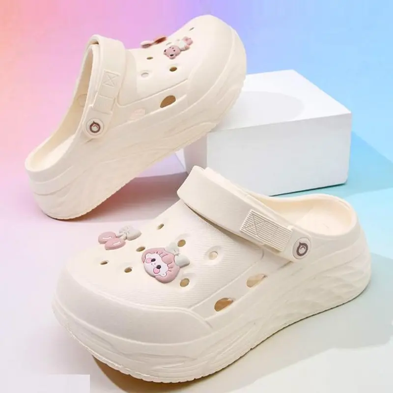 Women's Cute Cartoon Design Slides, Trendy Casual Slippers, Casual Comfortable EVA Non Slip Non-slip Slides for Indoor & Outdoor Wear, All-match Soft Casual Fashion Slippers for Daily Wear, Girl, Thick Soled Slippers