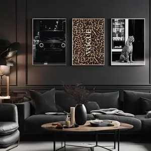 Luxury Wall Art, Cheetah Wall Art, Modern Wall Art, Set of Three Poster