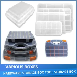 Plastic Box Organizer Container Transparent Compartment Adjustable Storage For Jewelry Button Hardware Tool Screw Detachable Box