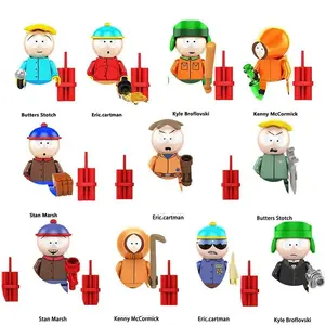 Anime Comedy Minifigures Eric Cartman Stan Kyle Kenny Building Blocks Bricks Action Figures Collectible Set for Collection
