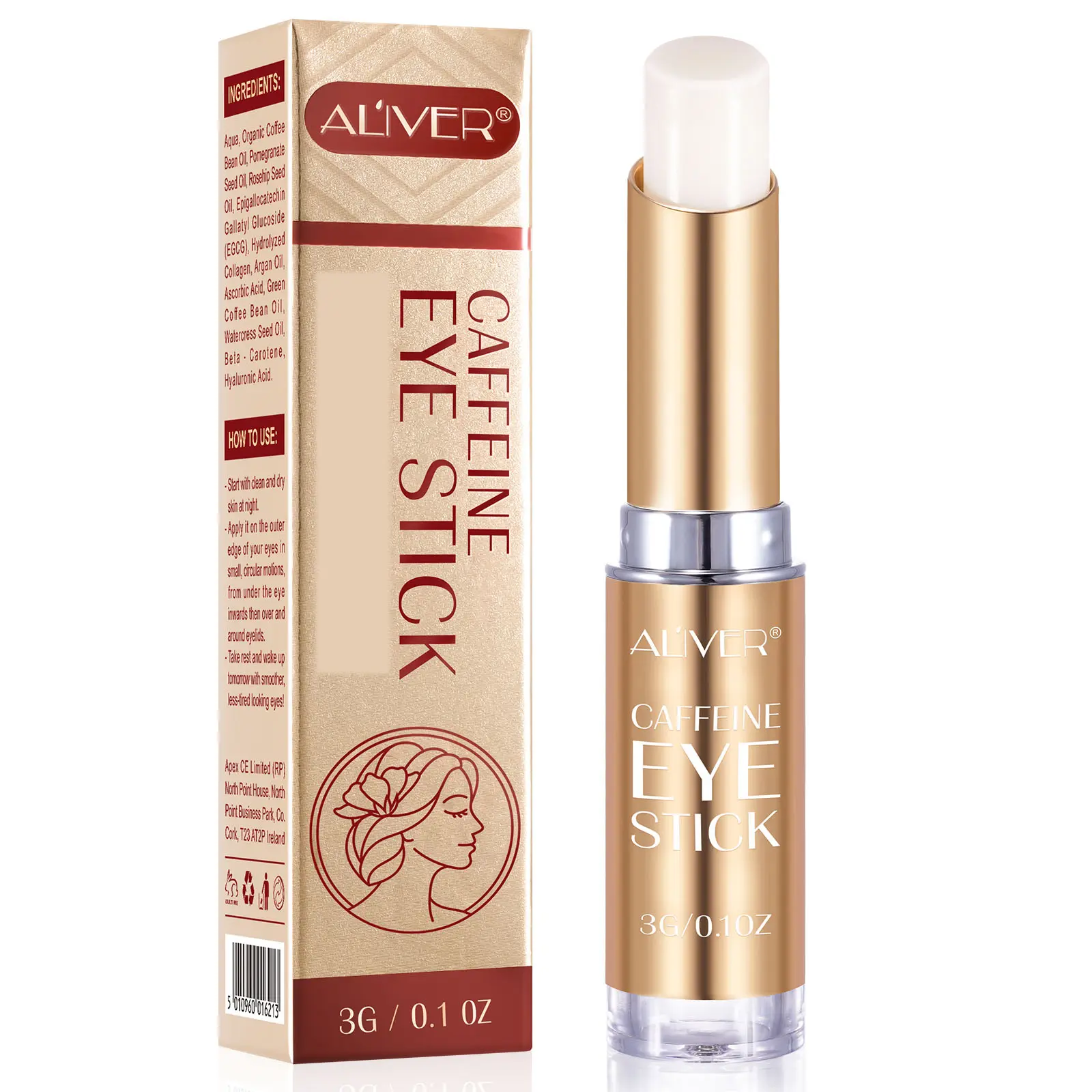 ALIVER Caffeine Eye Stick 3G/0.10Z Skin Care Comfort  - Enhance Your Eye Appearance with Caffeine Gentle Summervibes, Under Eye Brightener, Eye Corrector summerwins