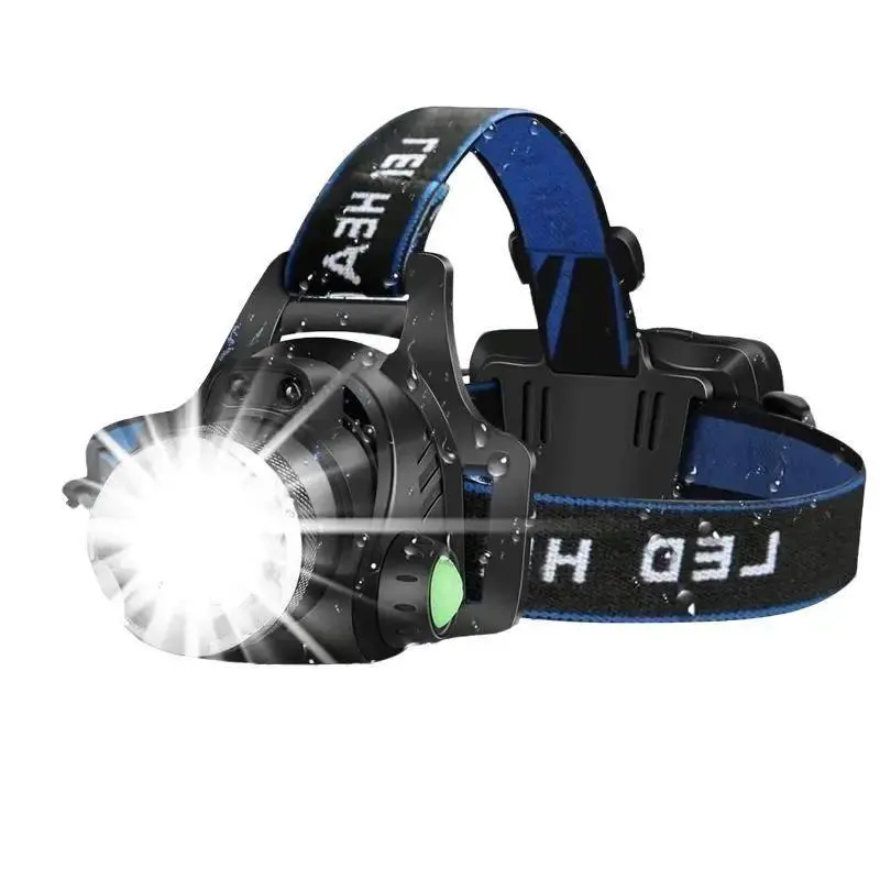 25000LM High Lumens USB Rechargeable Zoomable LED Headlamp - Aluminum, Adjustable, Waterproof, Strobe Light, Swiveling Headband, Emergency Worklight for Camping, Riding, Flashlights High Lumens