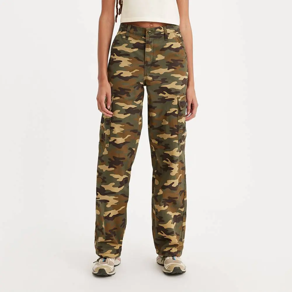Levi's Women's Mid-Rise Wide-Relaxed Cargo Pants - Women's Bottom Garment with Flattering Hip, Loose Leg, and Functional Pocket