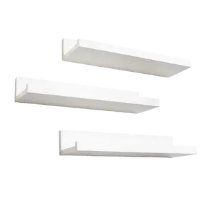 14-Inch | Black | Floating Shelves Set of 3 | Lipped Display - Americanflat