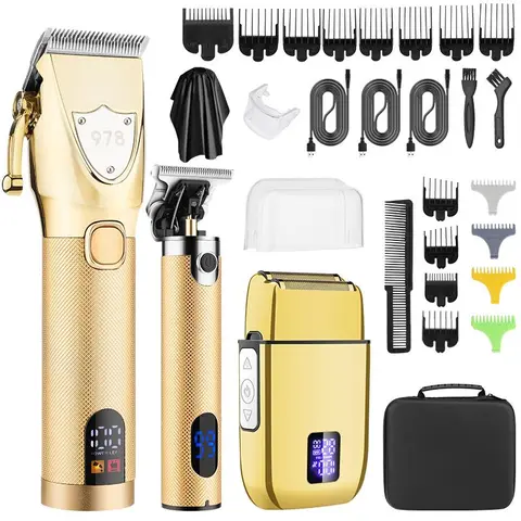 Professional Hair Trimmer Set, 29pcs Hair Grooming Kit, Hair Trimmer Set for Men, Barber Styling Tool Set, Barbershop Supplies