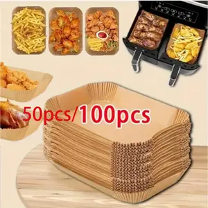 50/100pcs per pack Air fryer paper baking oil paper, Non-Stick Paper for Baking, Baking and Microwave - Easy to Clean, Sheet Paper for Healthier Cooking - Hotel and Commercial use, Baking Accessories