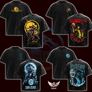 [Collection] Subzero Scorpion Mortal Kombat T-shirt Yellow Dragon Logo Graphic Casual Comfort Cotton Fabric Fit Top Men's and Women's Clothing for Gaming Fans & Fighting Game Dark Aesthetic Streetwear Hoodie Tank Top Sweater