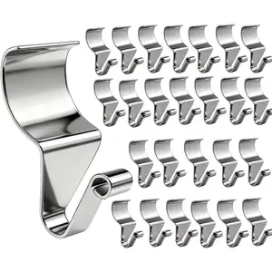 26 Pack Vinyl Siding Hooks, Heavy Duty 18LB Capacity No-Hole Hangers, 304 Stainless Steel Siding Clips for  String Lights, Wreaths, Porch Decorations (26 Pack)