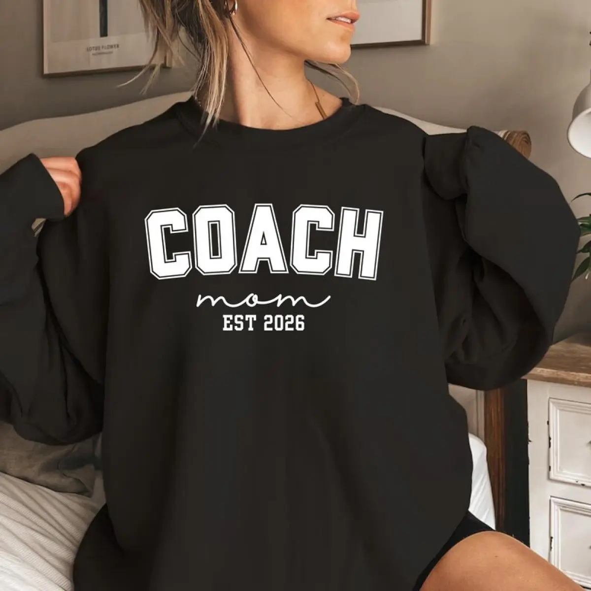 Coach Mom 2026 Sweatshirt, New Sports Mom Crewneck, Soft Cotton Blend, Breathable Comfort, Easy Care, Machine Wash Safe