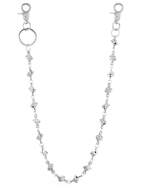 vintage Punk Dice Pants Waist Chain Men Cool Jeans Chain Keychain Wallet Chain Gothic Biker Fashion Accessories Body Piercing Jewelry Adjustable Jewelry