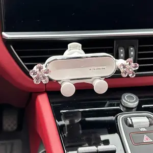 Cute crystal flower design car phone holder