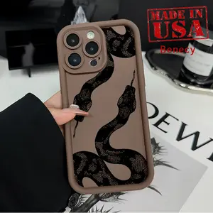 Python Phone Case for iPhone 16 15 14 Pro Max 13 12 11 XR XS Plus E Shockproof Drop Protection Rugged Durable Silicone Cover Cellphone Protective