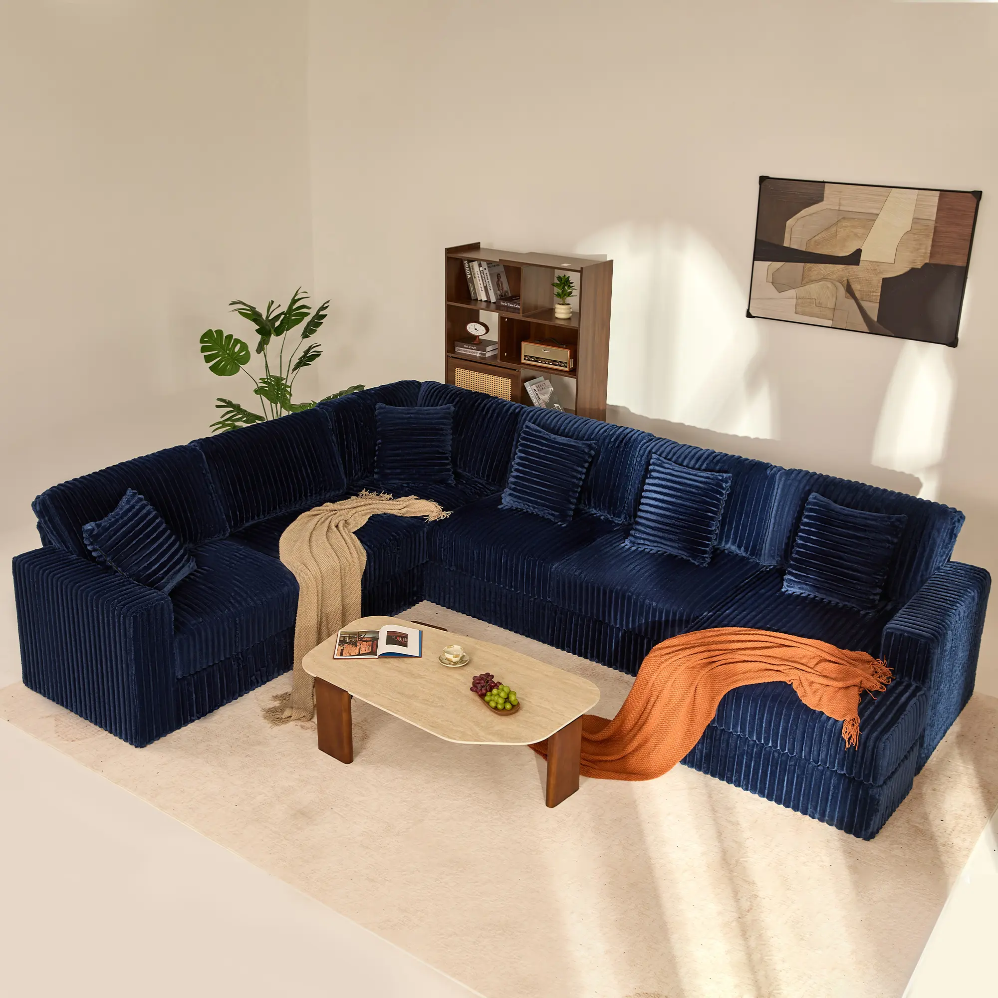 Navy--Right Facing Chaise