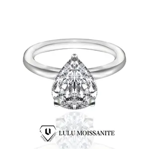 【#X31】(Faye)925 Sterling Silver Synthetic Moissanite Ring Pear Cut D Color VVS1 Clarity 3 CT for Wedding