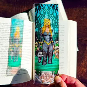 Lady Death Stained Glass Bookmark - Transparent Bookmark for Fantasy Book Readers
