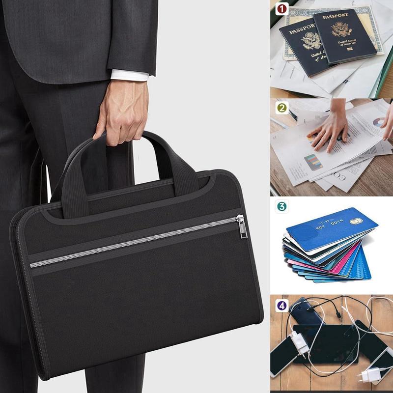 Fireproof File Folder with Handle, Large Capacity A4 File Bag, Test Paper Folder, Data Paper Organizer Storage Bag, Office Stationery & Supplies, Soft Letter Clutch Fireproof File Folder with Handle, Large Capacity A4 File Bag, Test Paper Folder, Data Paper Organizer Storage Bag, Office Stationery & Supplies, Soft Letter Clutch