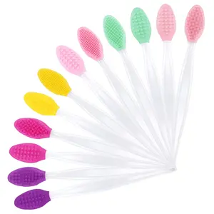 12 Silicone Lip Scrub Brushes - Exfoliating & Lightening Lip Brush for Dark Lips - Gentle Lip Exfoliator for Men & Women