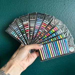 Highlighter book annotation sticky tabs-short-full set of 12 color options