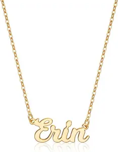 Custom Name Necklace Personalized, 14K Gold Plated Personalized Name Necklace Dainty Name Plate Necklace Jewelry Personalized Gifts for Women
