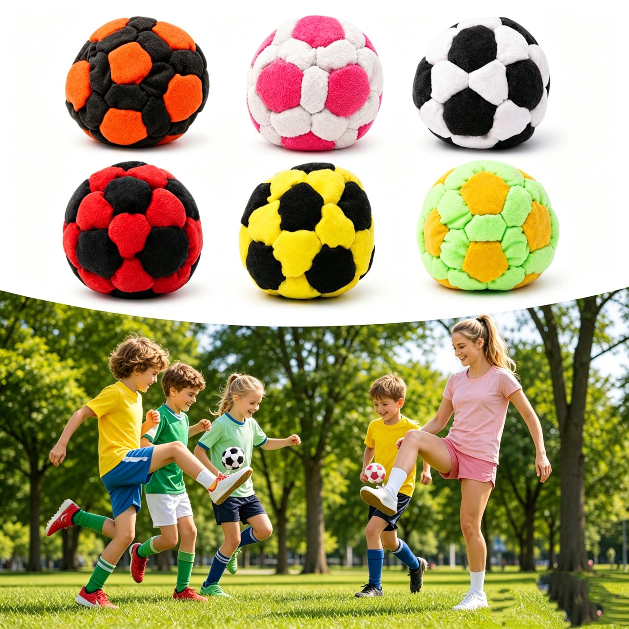 Plush Soccer Ball, Hacky Sack Footbag, Soft Indoor Kick Ball for Leisure & Outdoor Recreation