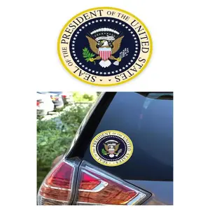 US Presidential Seal Eagle Emblem Decal Gold Metal Sticker | Gold US Presidential Seal Eagle Emblem Decal Metal Style Sticker Waterproof Car Window Truck SUV Patriotic American Symbol