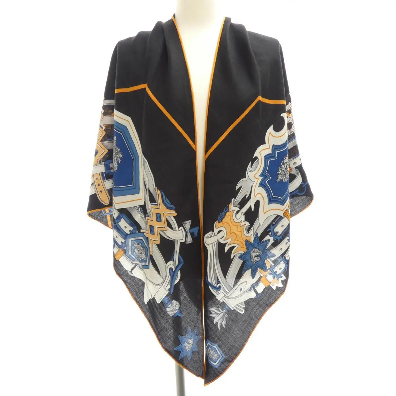 Pre-owned HERMÈS Cashmere Small Leather Goods Hermes BRIDES ET DESTIN silk shawl