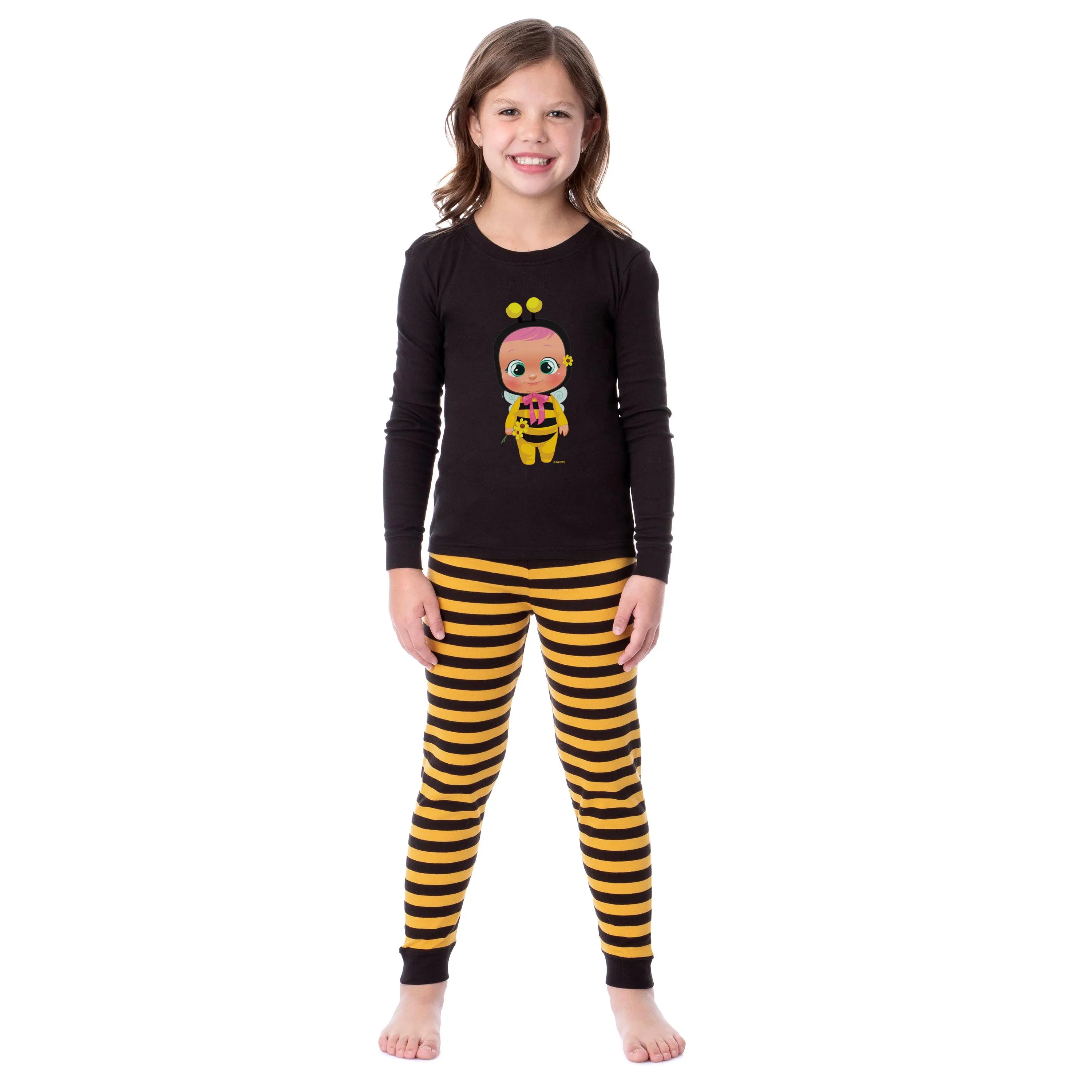 Cry Babies Magic Tears Bumblebee Unisex Child Tight Fit Sleep Pajama Set
