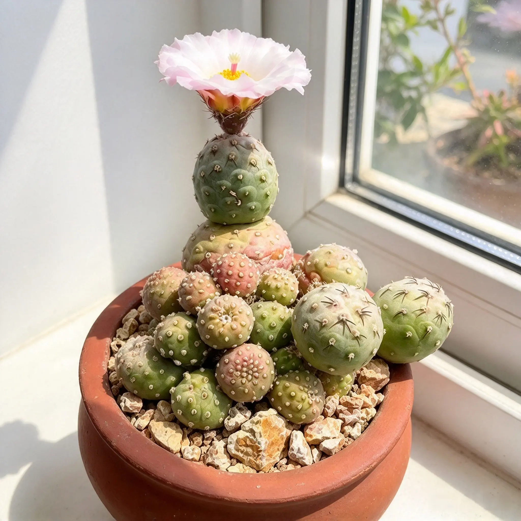 Tephrocactus Geometricus Live Cactus, Powder Frosted Succulent, Cute Desk Decor Plant, Easy Care Indoor Cactus