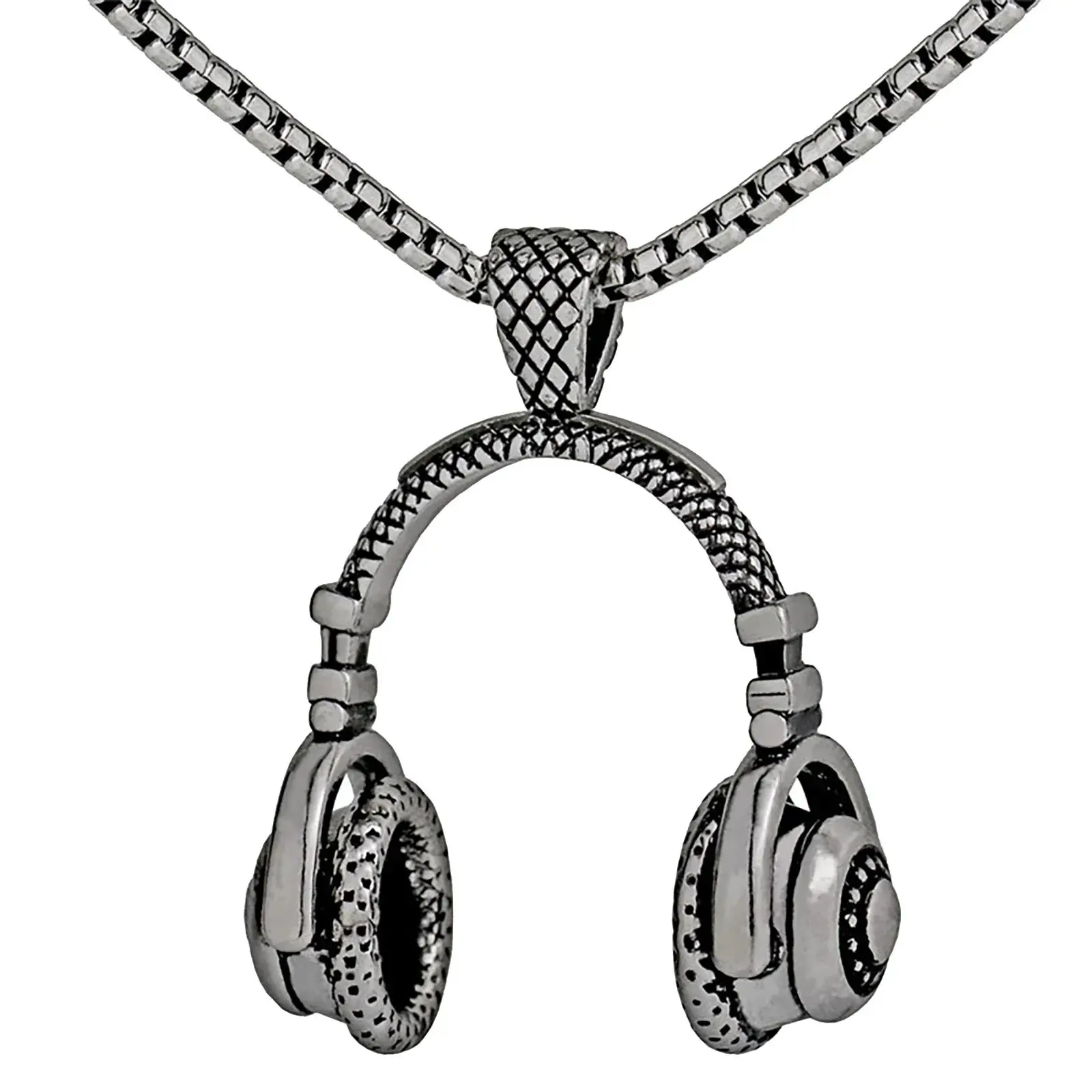 Trendy Charm Necklace with Titanium Steel Headphone Pendant, Hip Hop Streetwear Statement Jewelry for Men and Women, Trendy Charm Necklaces