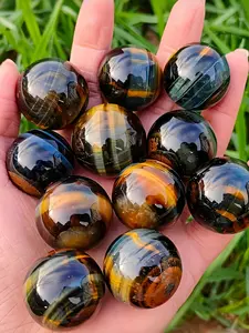 1pc Tiger Eye Natural Crystal Decorative Ornament, Desktop Decoration for Home Office Room, Unique Tiger Eye Design, Perfect Gift Idea