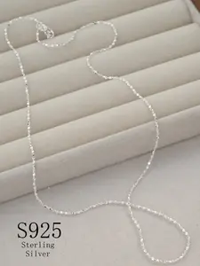 Elegant S925 Silver Necklace, Minimalist Chain Necklace, Dainty Necklace, Fashionable Simple French Starry Sky Pendant, Lightweight for Daily Wear, Perfect Gift