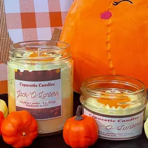 Copacetic Candles Jack-O-Lantern Candle - Pumpkin Scented for Halloween