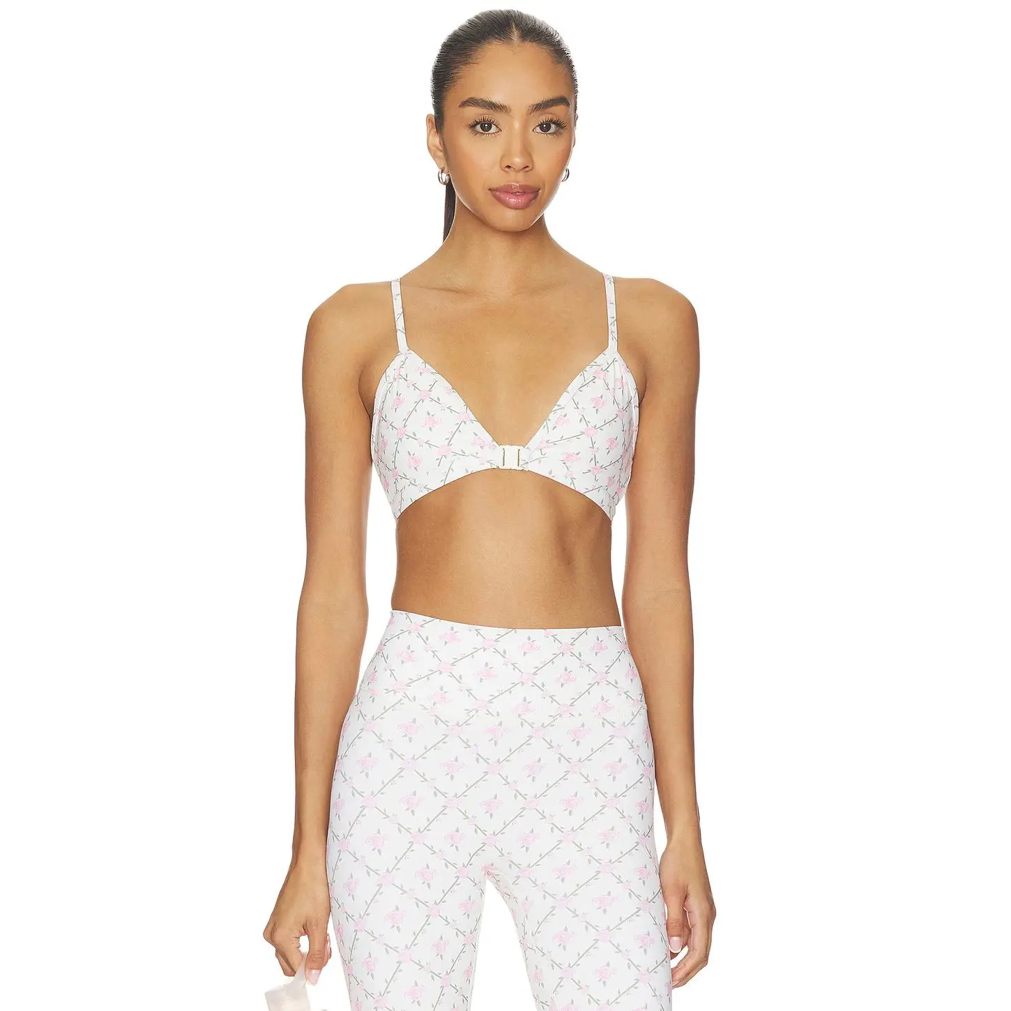 Astoria Clasp Sports Bra in Rose Lattice