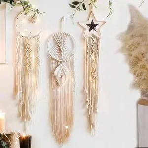 Handwoven Leaf Bohemian Rug, Indoor Decoration for Living Room Bedroom Office, Natural Theme Acrylic Wall Art, No Power Needed