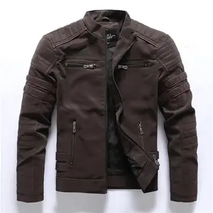 Men's PU Pilot Leather Jacket - Multi Embroidered Motorcycle Coat Fashion Brand Youth Edition Fashion Men's Wear