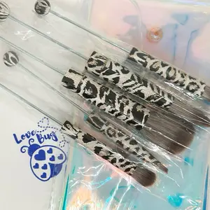 Set of five beadable make up brushes in four different styles. Add a touch of elegance to your  make up routine or craft a unique, elegant gift. Comes with a holographic gift bag.