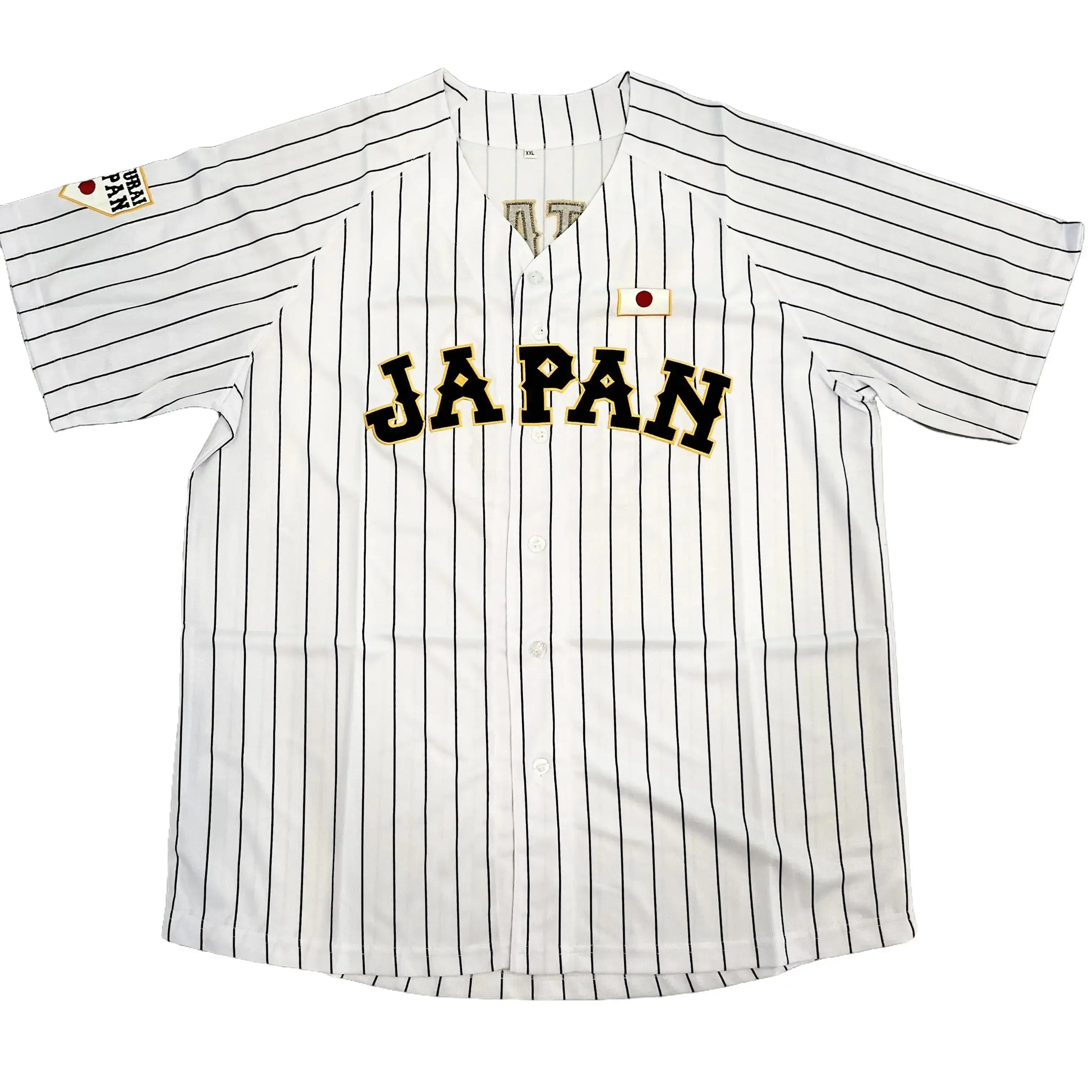 Shohei Ohtani 16 Japan Samurai black Pinstriped Baseball Stitch Mens Jersey Black White