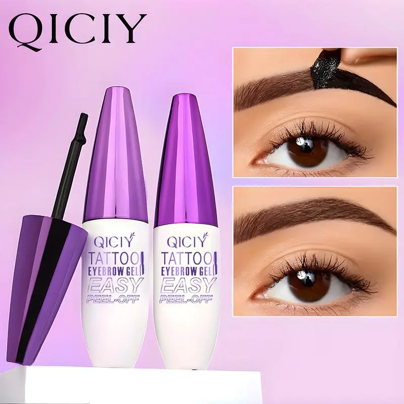 Tattoo Peel Off Eyebrow Gel Color Kit, Tattoo Brow Gel, Brow Peel Off Color, Waterproof, Transfer-proof, for Fuller & Defined Looking Eyebrow