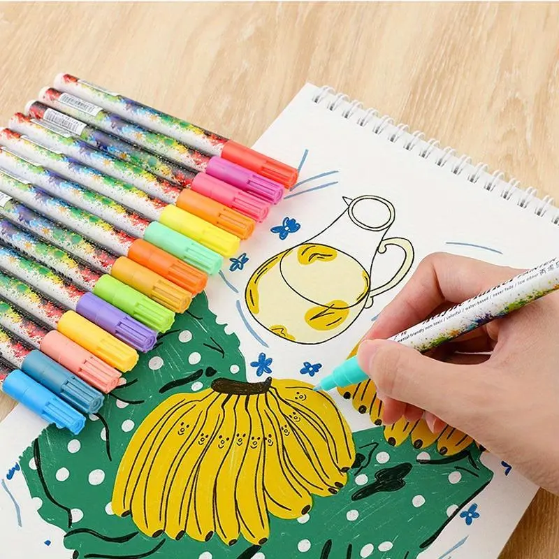 Acrylic Marker Pen Set, 1 Set Acrylic Paint Marker Pen for Ceramic Rock Glass Porcelain Mug Wood Fabric Canvas Painting, Office Stationery & Supplies