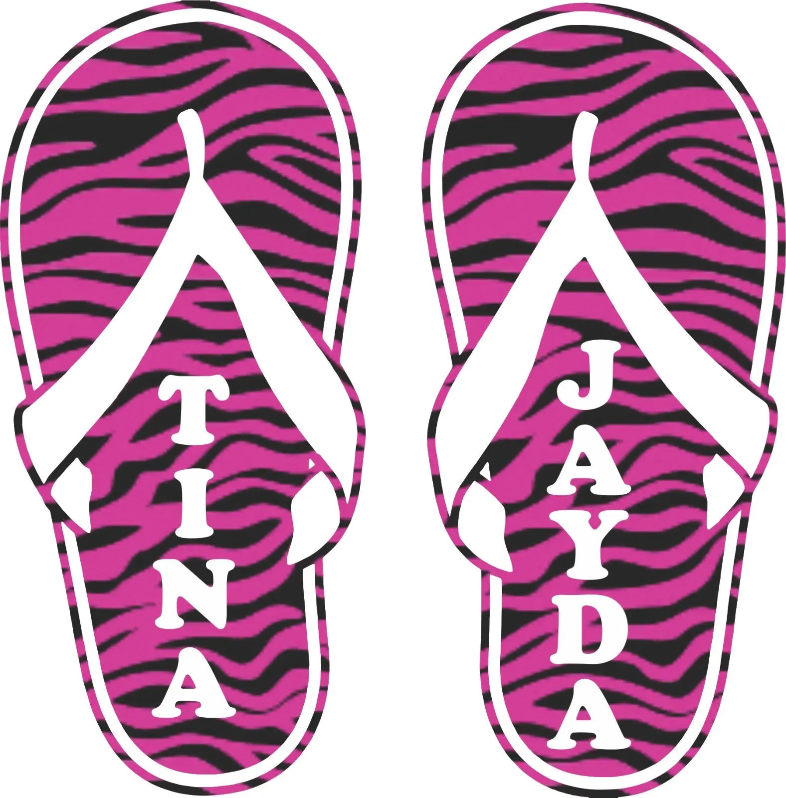 Custom Text/Name Zebra Print Decorative Sticker - 1 Size, 3-Year Outdoor Vinyl, Durable, Peel-Stick for Car, Truck Window, Laptop