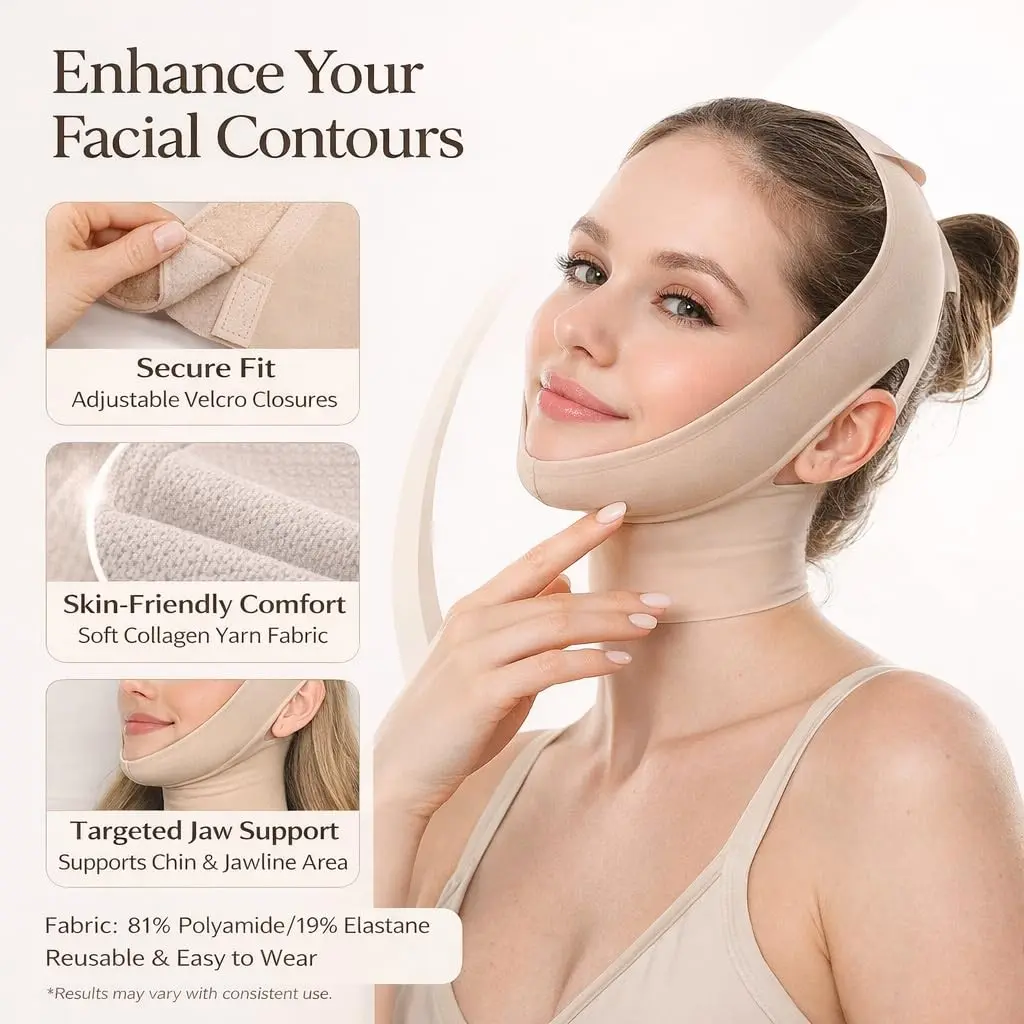 Collagen Face Sculpt Wrap, Reusable & Washable Face Mask for Wear
