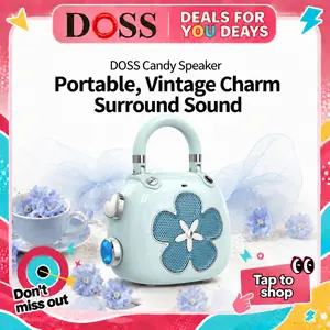DOSS Vintage Candy Cute Retro Mini Portable Bluetooth Speaker - Battery-Powered Cable-Free Speaker with Subwoofer, USB Port, Lightweight Design, Stable Connection, Manufacturer Warranty, Ideal Mini Gift for Outdoor Fun Fathers' Day, Mini Gifts, Bluetooth