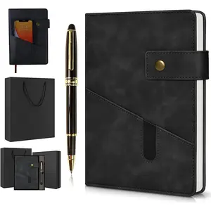Lined Leather Journal Hardcover Journal Set with Pen & Gift 100gsm Thick Ruled Paper Daily Diary for Men Women Writing