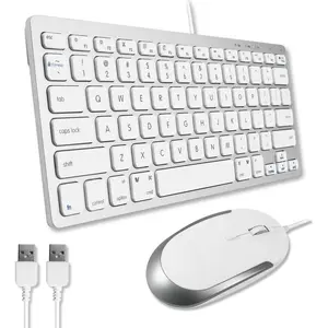 USB Wired Keyboard and  Combo for  and PC - Save Space with a Compact Small  Keyboard and  for MacBook Pro/Air, iMac Mini/Pro