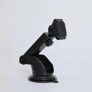 【APOKAMORI】Magnetic Suction Cup Mount for 7" CarPlay & Phone, Super Strong Magnets, Dashboard & Windshield Suction Cup Holder with Metal Plate, Flexible Adjustable Easy Install Universal