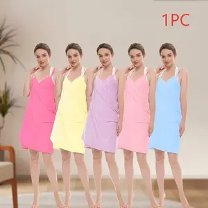Women's Solid Color Bath Skirt, Adjustable Sling Towel, Wearable Absorbent Bathrobe, Quick-drying Bathrobe for Home Sauna, Beach, Travel, Swimming Pool, Gym, Spa, Womenswear