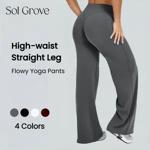 Sol Grove Mellow Yoga Pants High Waisted Butt Lifting Straight Leg For Yoga Fitness Quick Dry Moisture-Wicking Comfortable Stretchy Premium Material For All seasons