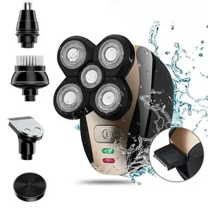 Portable Men's Multifunctional Electric Shaver Set, Wet/dry Cordless Razor, 5-Blade Trimmer, Waterproof Rotating Blades, Gift for Him